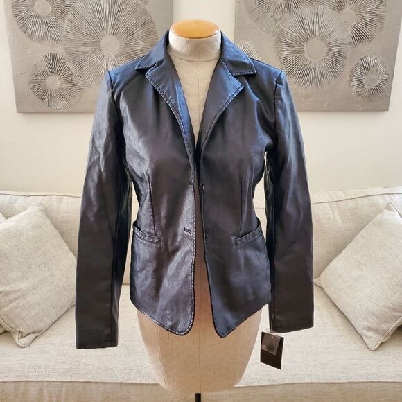 Bagatelle Garment Dyed Faux Leather Jacket sz S - Picture 4 of 15